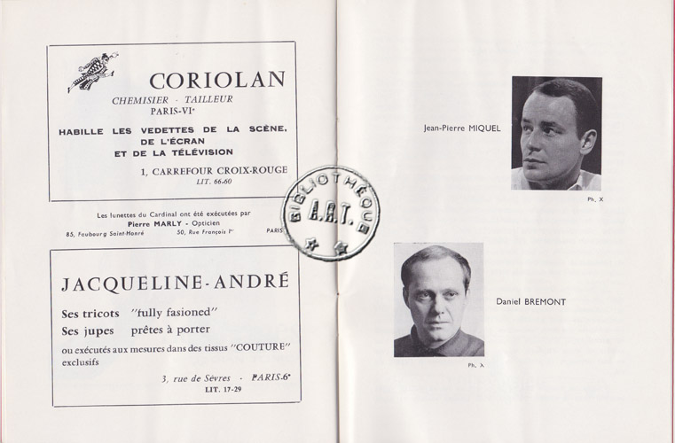 Les programmes de Théatre de l\